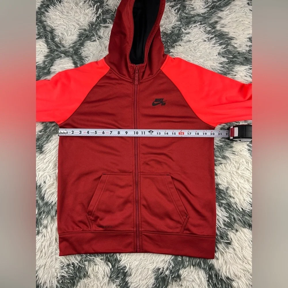 Nike SB Kids Boys Full Zip Hoodie Sweatshirt Size XL 13-15 Burgundy